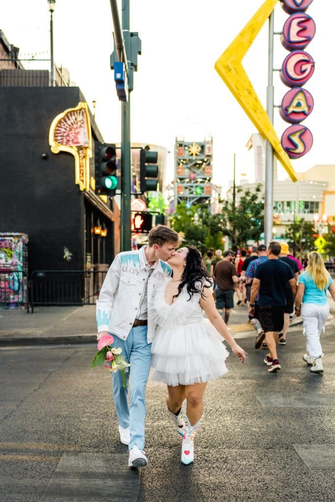 cute couple kissing during their elopement 
