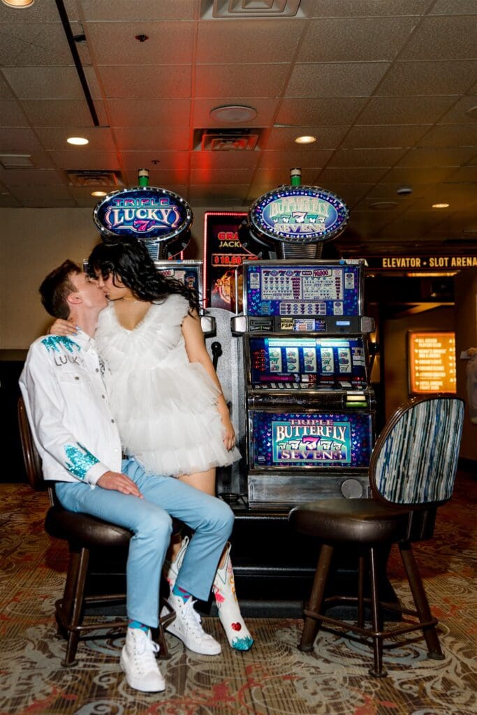 couple kissing during their session