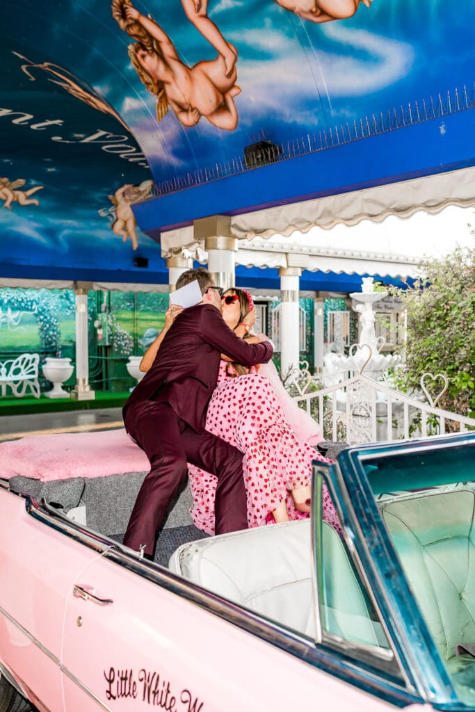 couple kissing after their ceremony