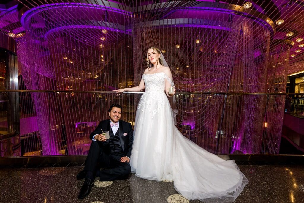 couple posing for the camera during their bridal session