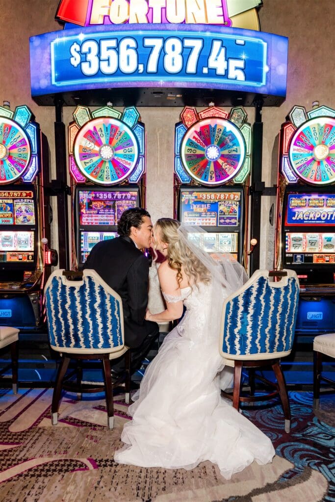 picture of the bride and groom kissing during their photoshoot