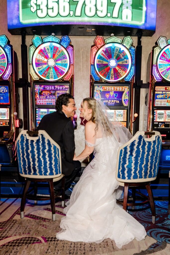 couple smiling at each other during their bridal portraits