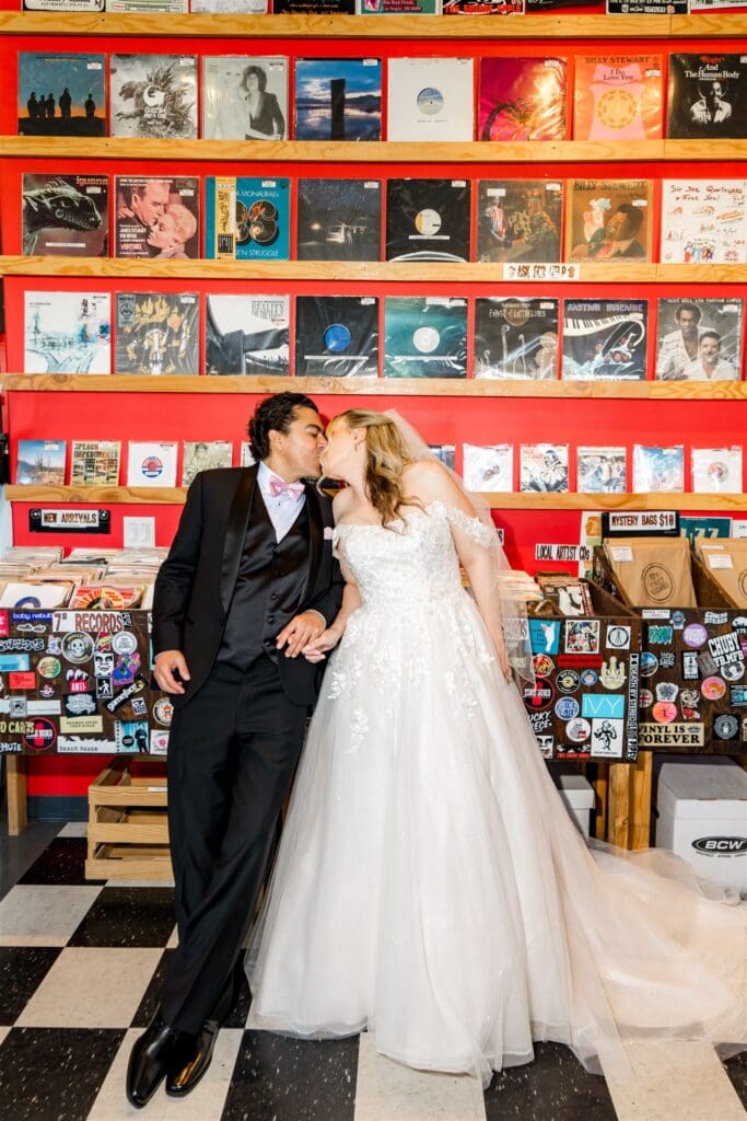 cute couple at their unique vegas elopement