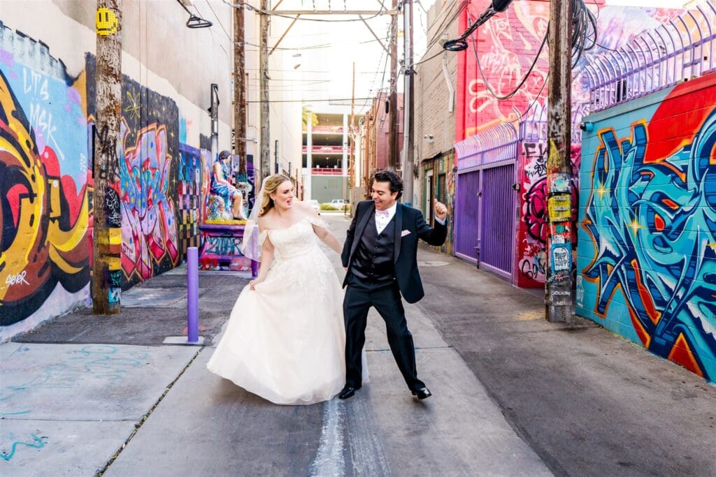 cute couple playing during their photoshoot