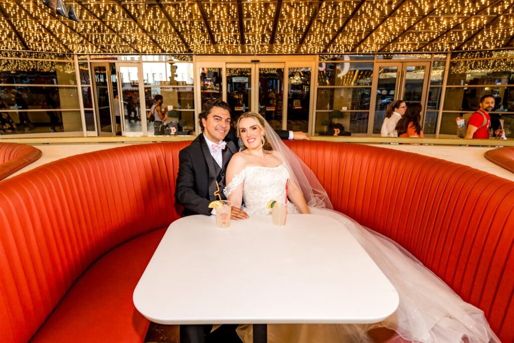 couple posing for the camera during their photoshoot
