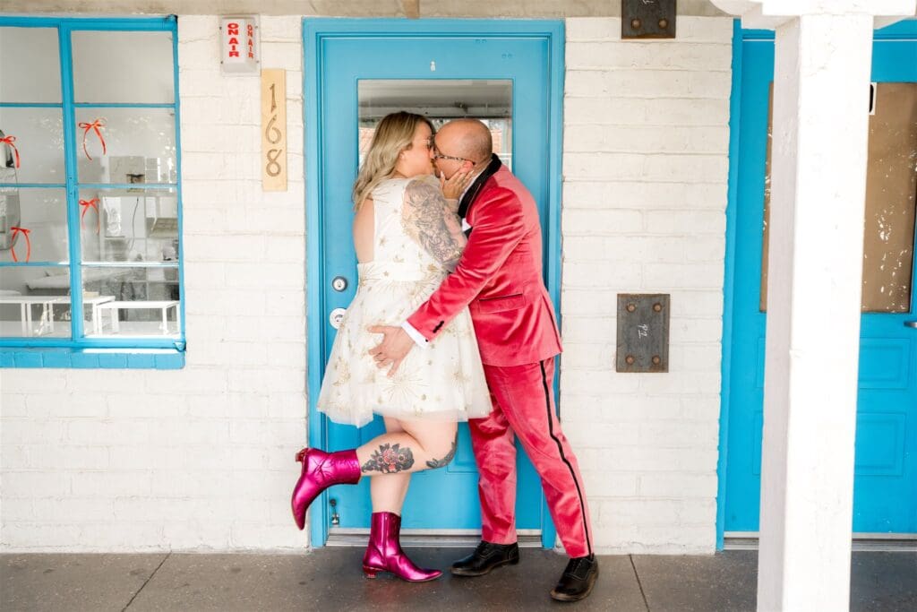 happy couple at their dream vegas elopement