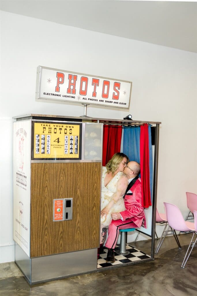 bride and groom at their fun bridal portraits