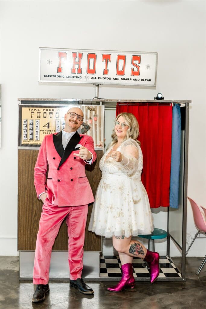 cute. picture of the newlyweds showing their wedding rings