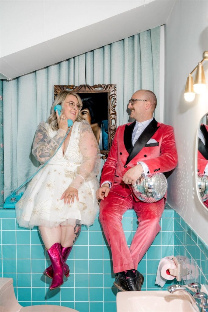 couple laughing with each other during their photoshoot