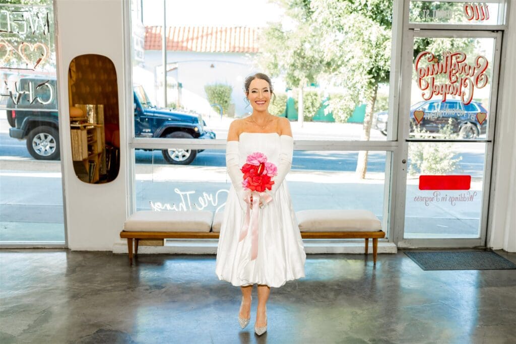 cute picture of the bride walking down the aisle