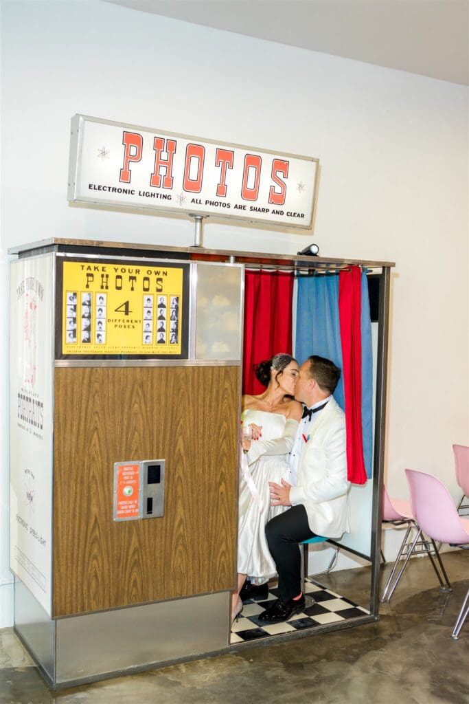 picture of the newlyweds kissing during their session