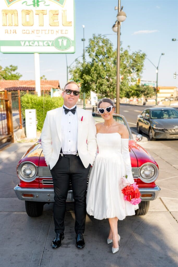 golden hour bridal portraits in sin city