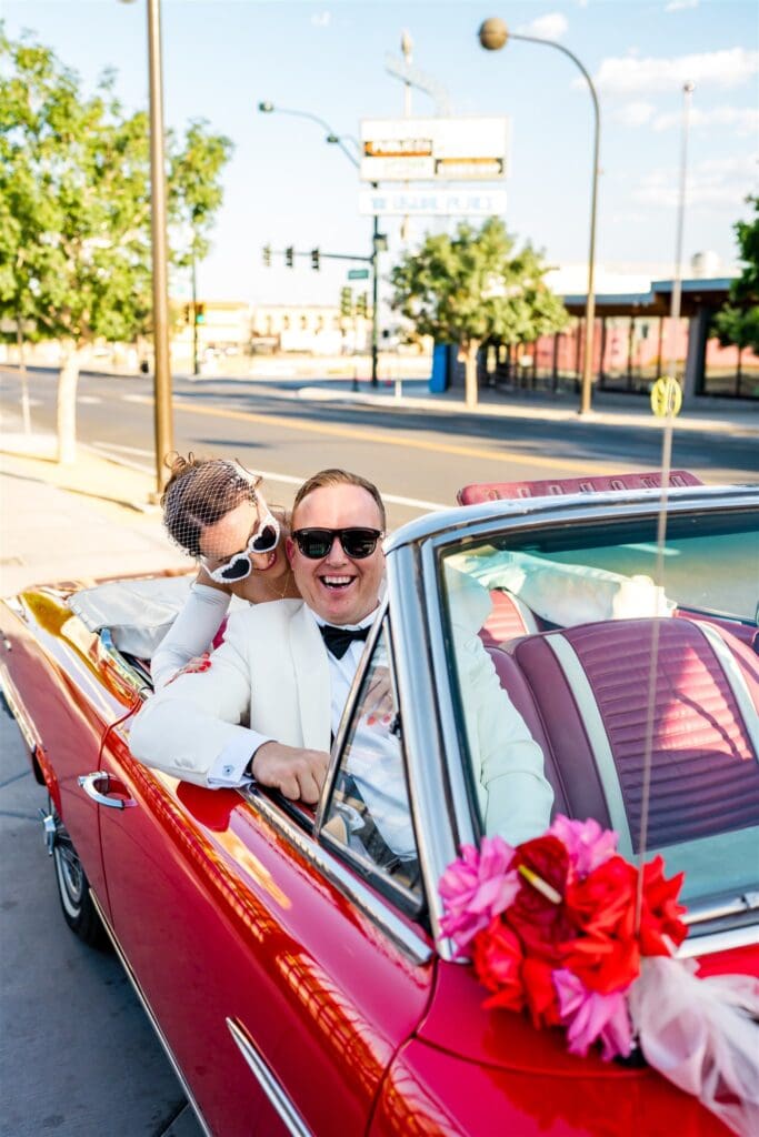 happy couple at their fun bridal session