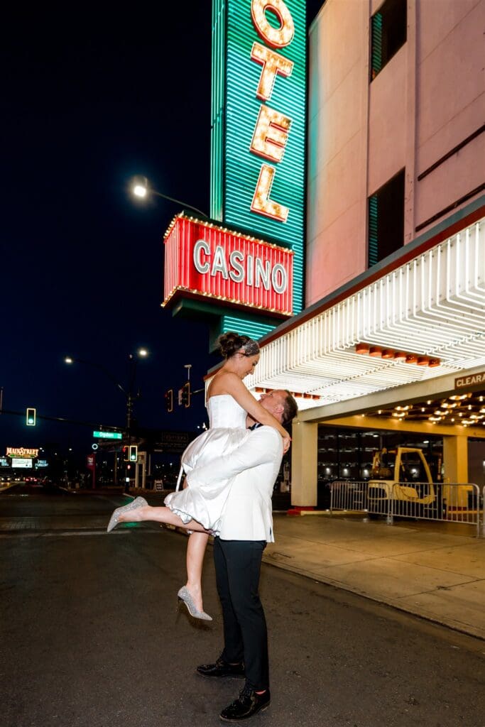 picture of the newlyweds laughing during their bridal session