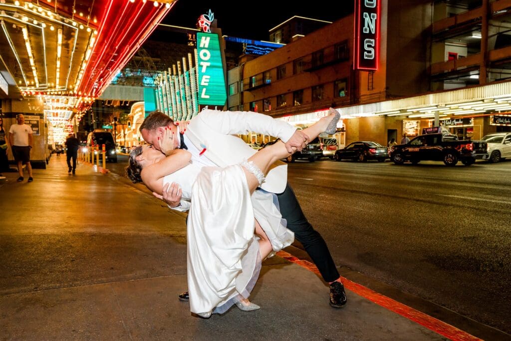 couple kissing during their bridal session in DTLV