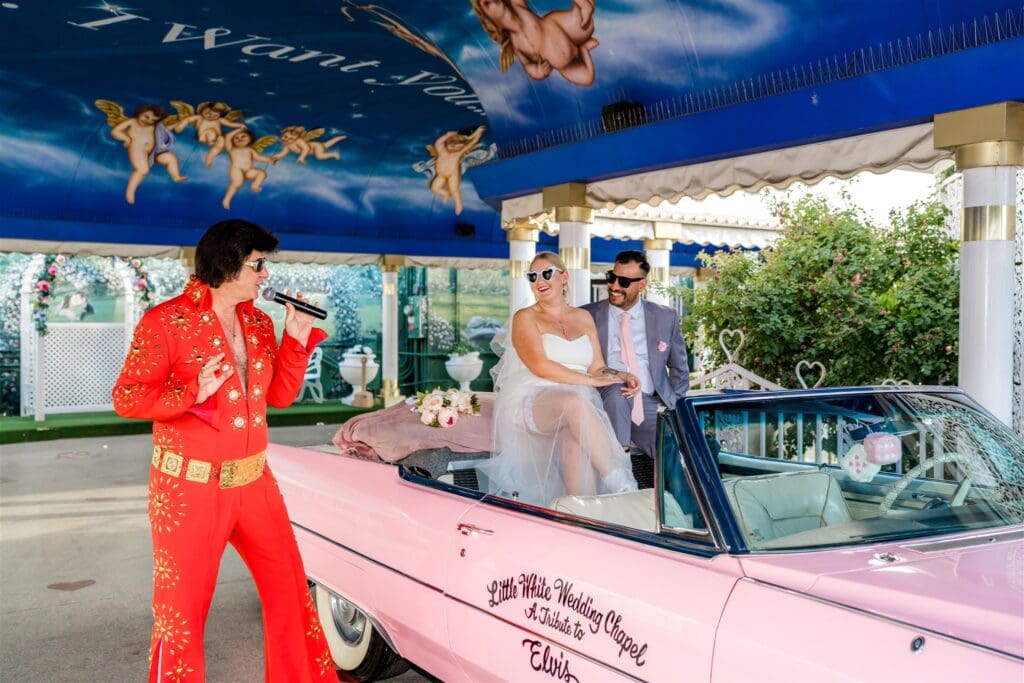 bride and groom at their dream las vegas elopement