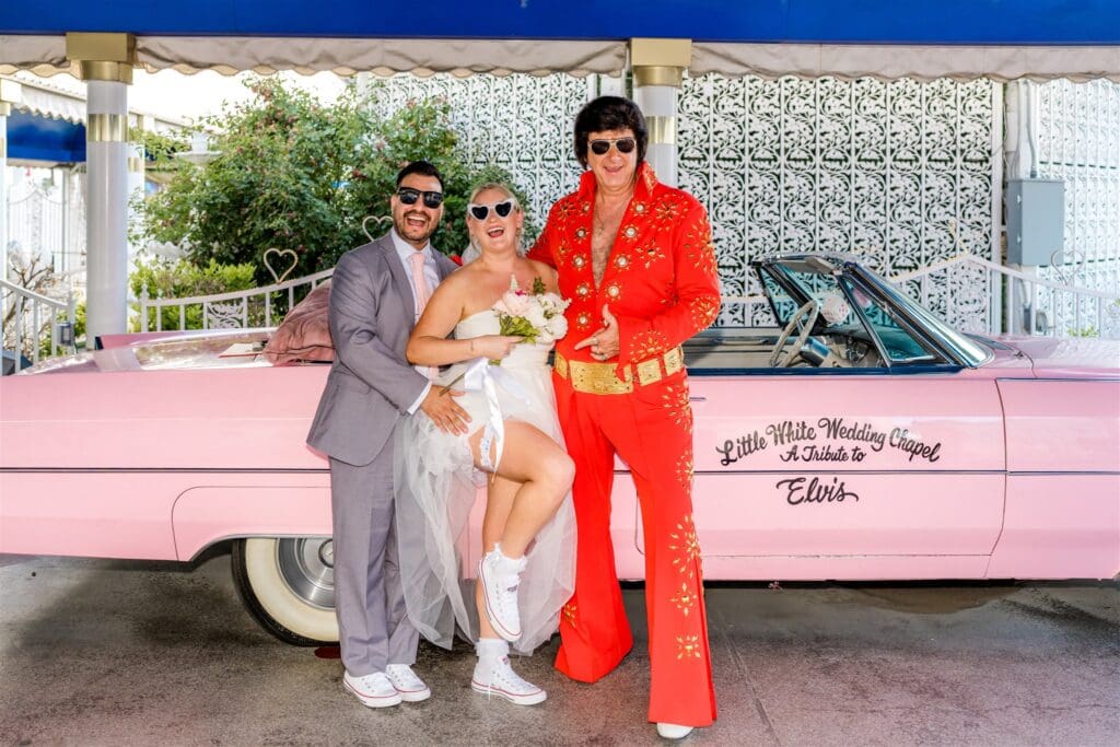 bride and groom at their dream las vegas elopement