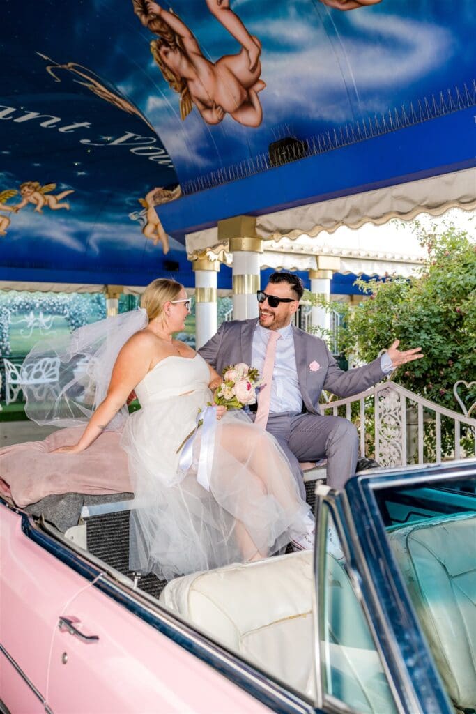 happy couple before celebrating their elopement in DTLV