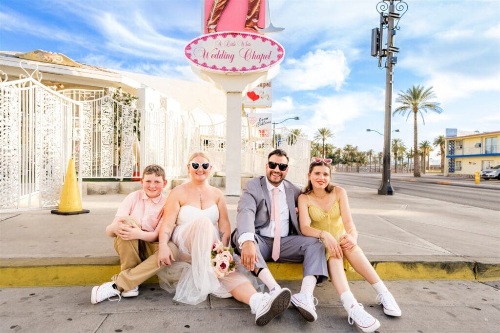 The Only Rule for This Sassy Little White Wedding Chapel Elopement? Just. Have. Fun.