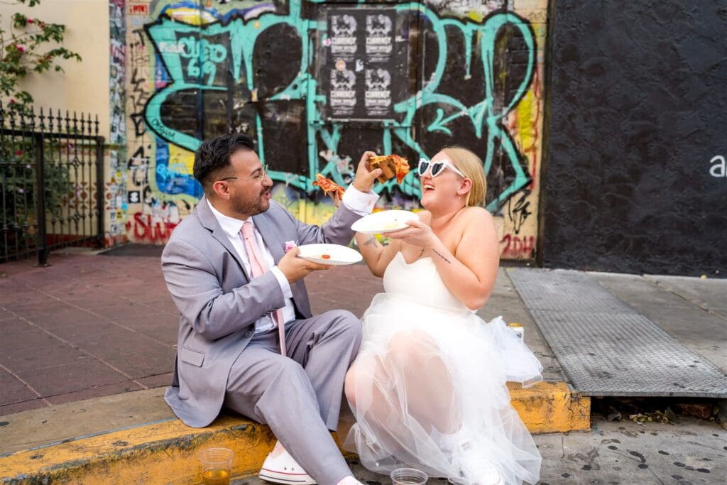 The Only Rule for This Sassy Little White Wedding Chapel Elopement? Just. Have. Fun.