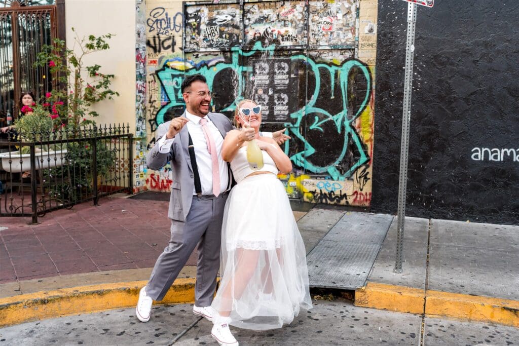 The Only Rule for This Sassy Little White Wedding Chapel Elopement? Just. Have. Fun.