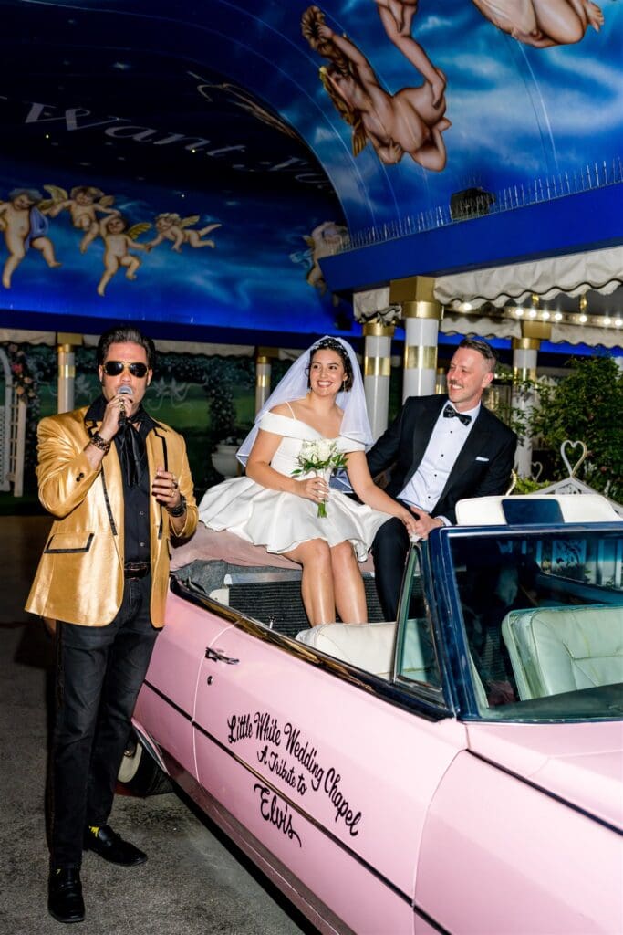 bride and groom at their dream vegas elopement
