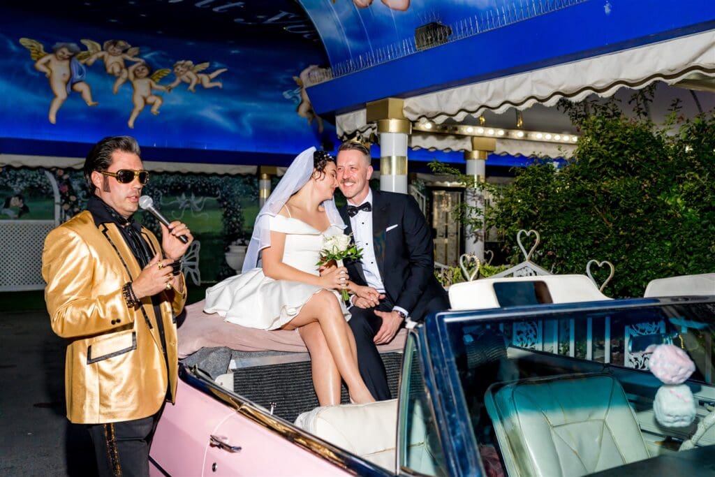 cute picture of the bride kissing the groom on the cheek