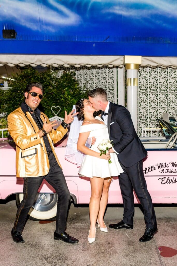picture of the newlyweds kissing