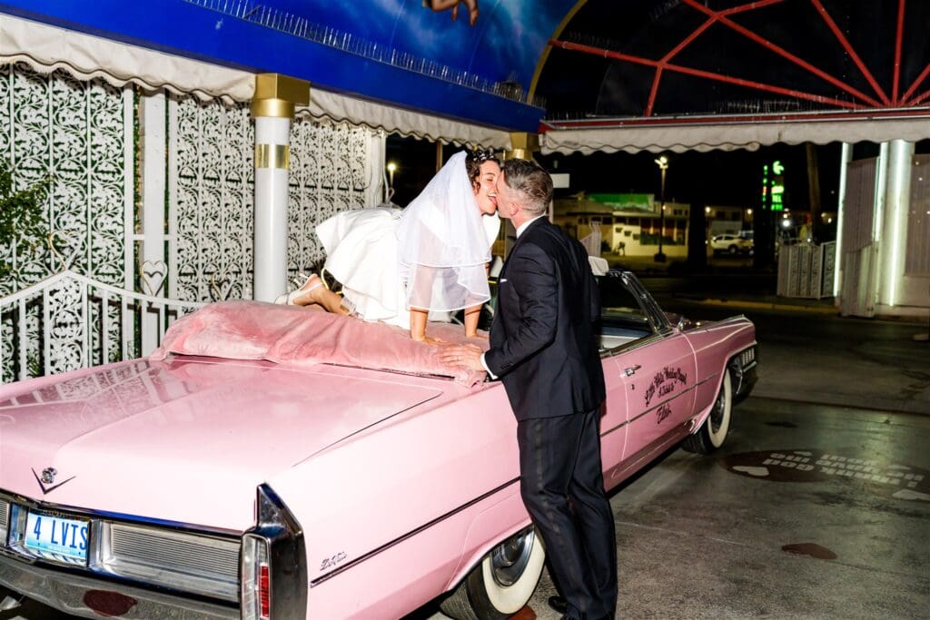 couple at their dream sin city elopement 