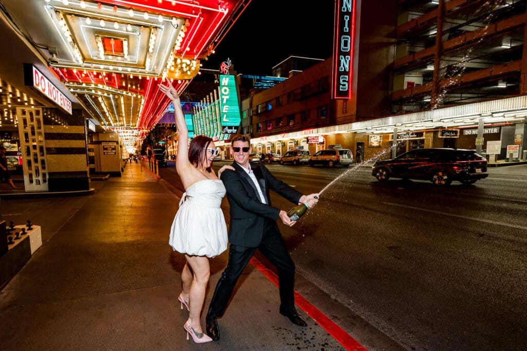 Dana & Graeme Said F*ck Tradition and Owned Fremont Street in This Epic Vegas Elopement