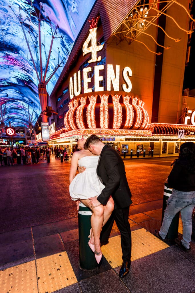 Newlyweds having fun during their bridal portraits
