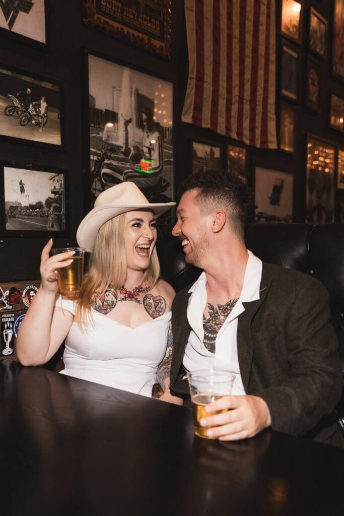 Cheesy in All the Right Ways: Leah & Jack’s Wild Bridal Session at Evel Pie