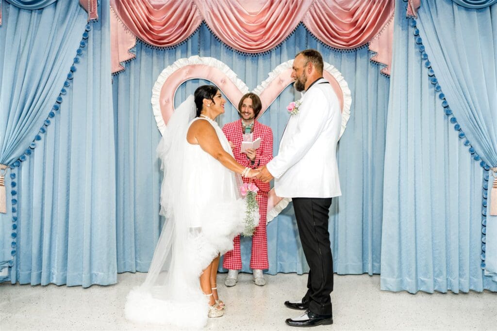 bride and groom at their intimate ceremony