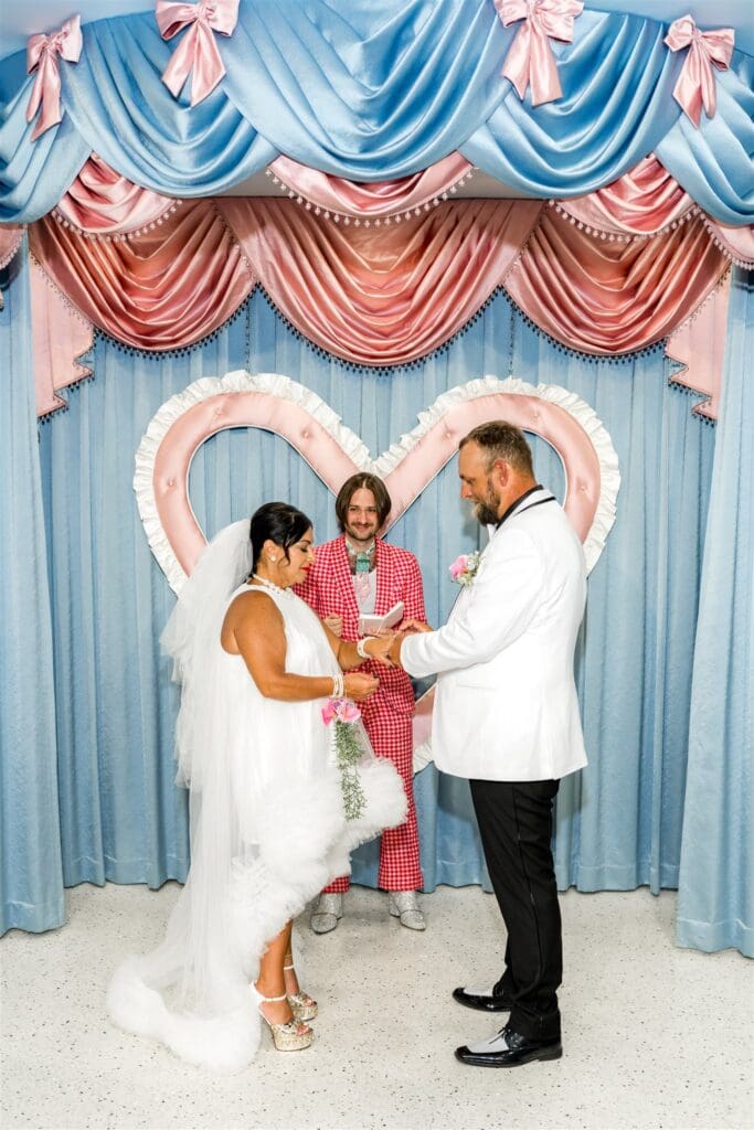 Iconic Fremont Street Elopement with Surething Vows & Tattoo Seals