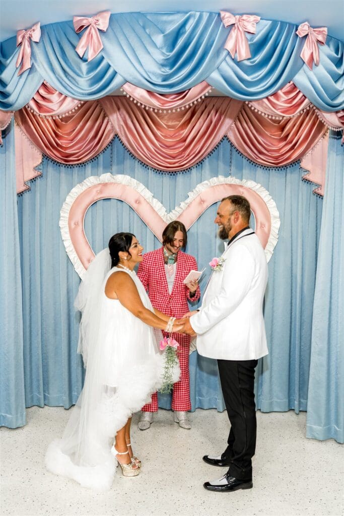 happy couple at their las vegas elopement
