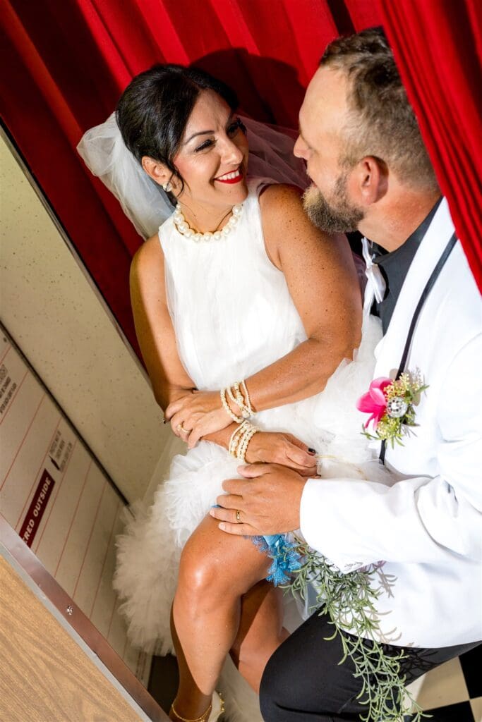 Iconic Fremont Street Elopement with Surething Vows & Tattoo Seals