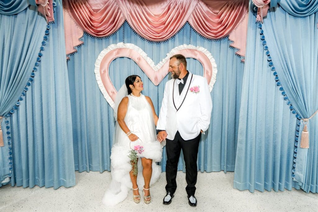 Iconic Fremont Street Elopement with Surething Vows & Tattoo Seals