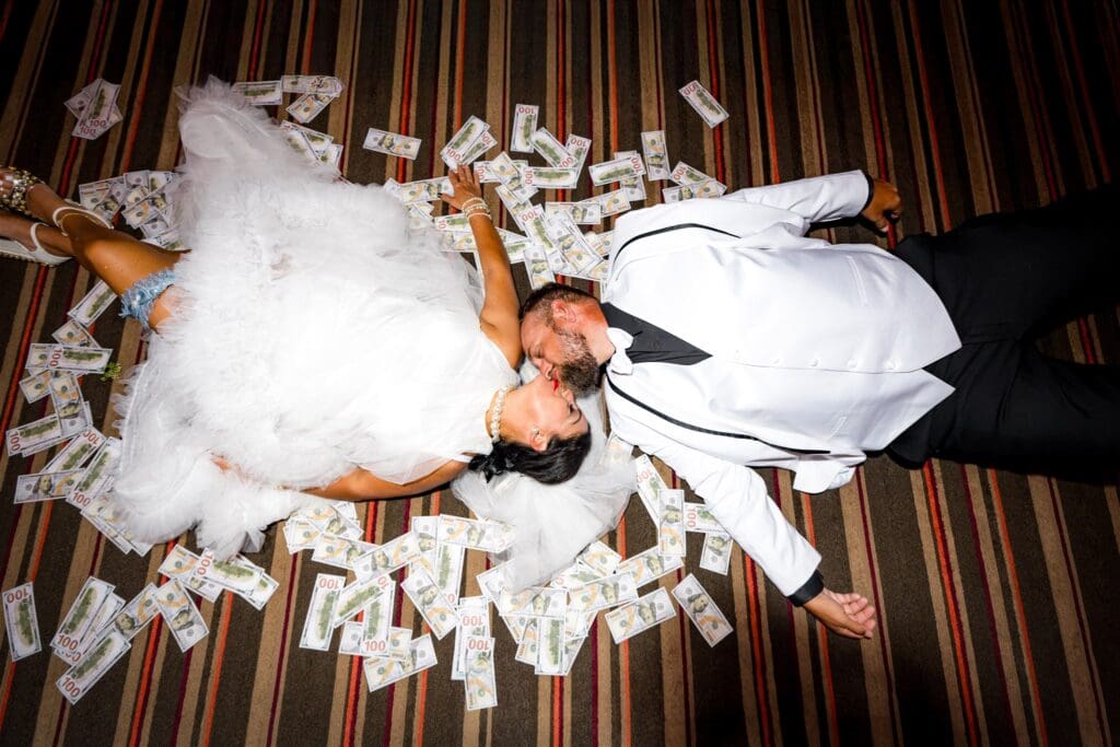 Iconic Fremont Street Elopement with Surething Vows & Tattoo Seals