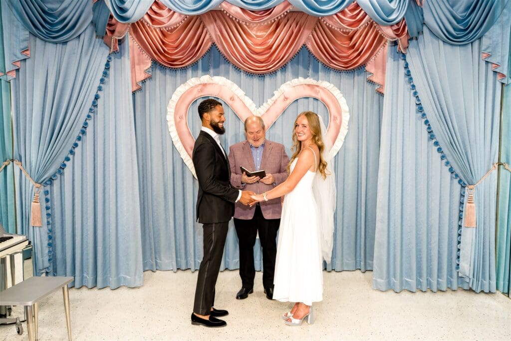 Iconic Sure Thing Chapel Elopement That Lit Up Downtown Vegas: Ashton & Dominic Went Full Fremont