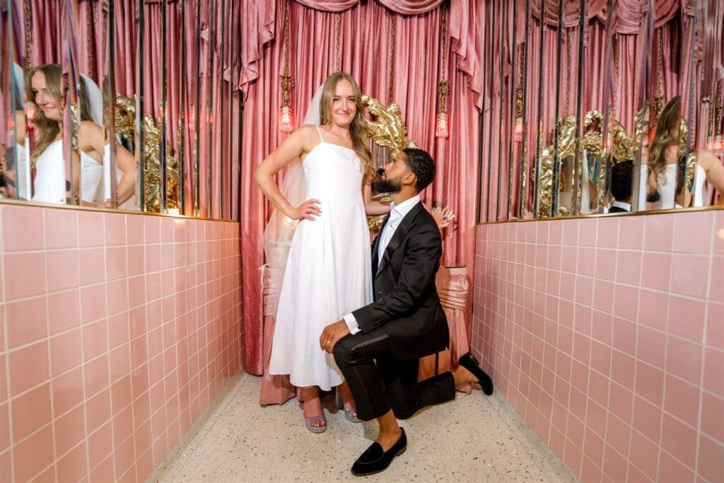 Iconic Sure Thing Chapel Elopement That Lit Up Downtown Vegas: Ashton & Dominic Went Full Fremont