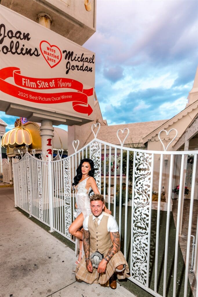 bride and groom at their fun bridal portraits