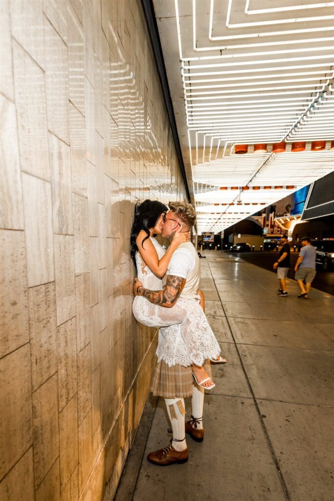 picture of the newly eloped couple at their bridal photos 