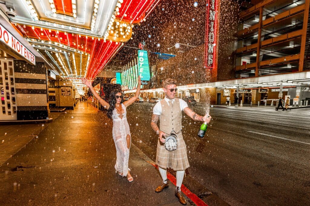 Wild Little White Chapel Elopement in Downtown Vegas Chloe & Rhys Went All In!