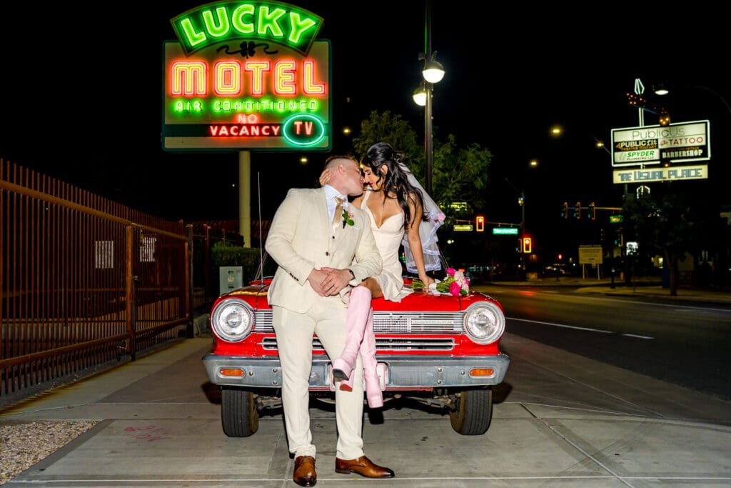 Happy couple other dream Vegas elopement