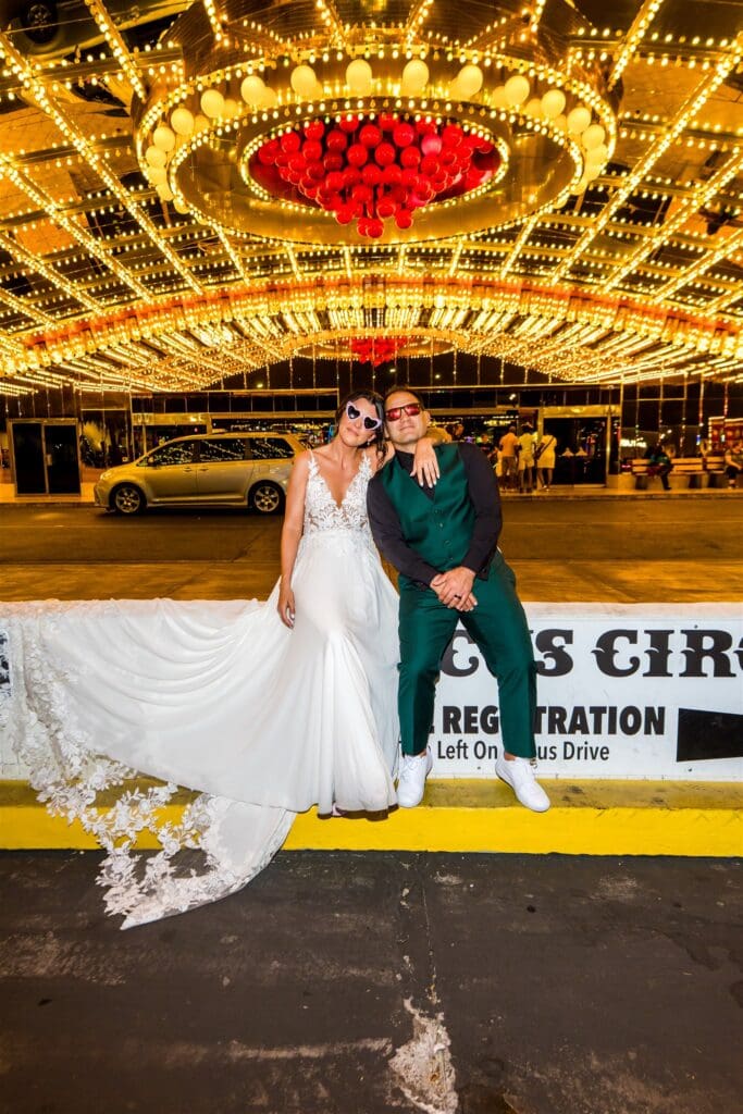 newlyweds posing for the camera during their bridal session