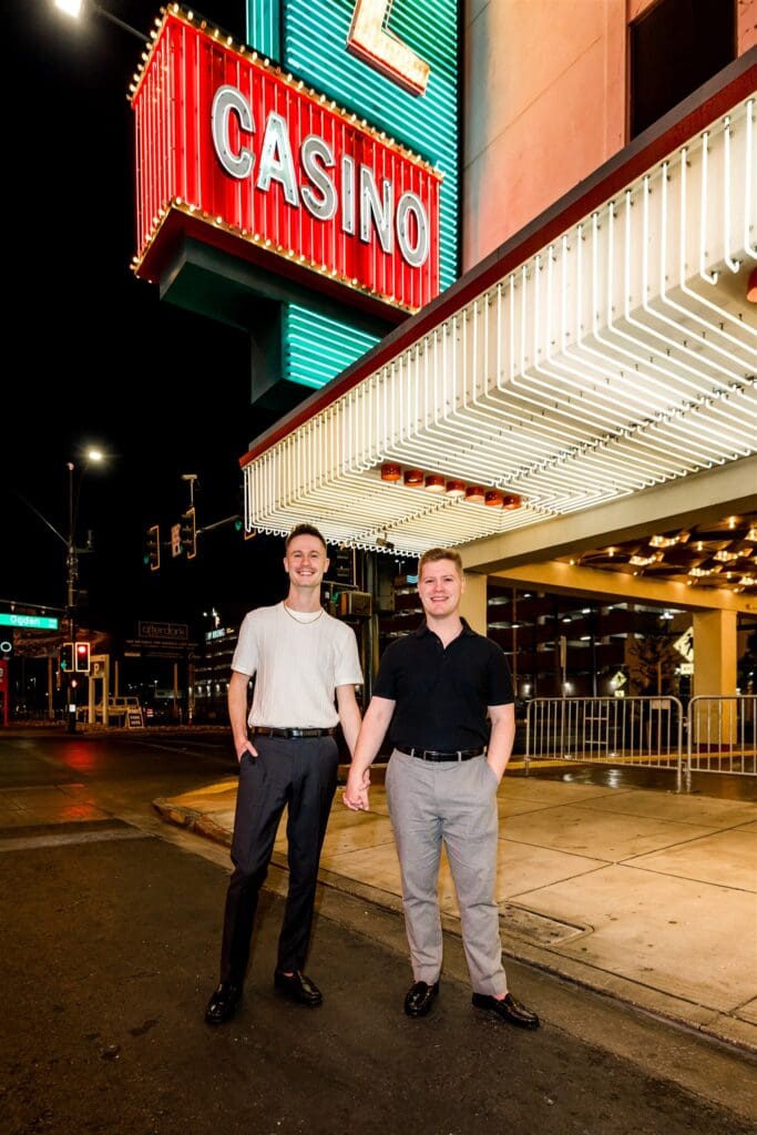 cute couple at their dream vegas photoshoot