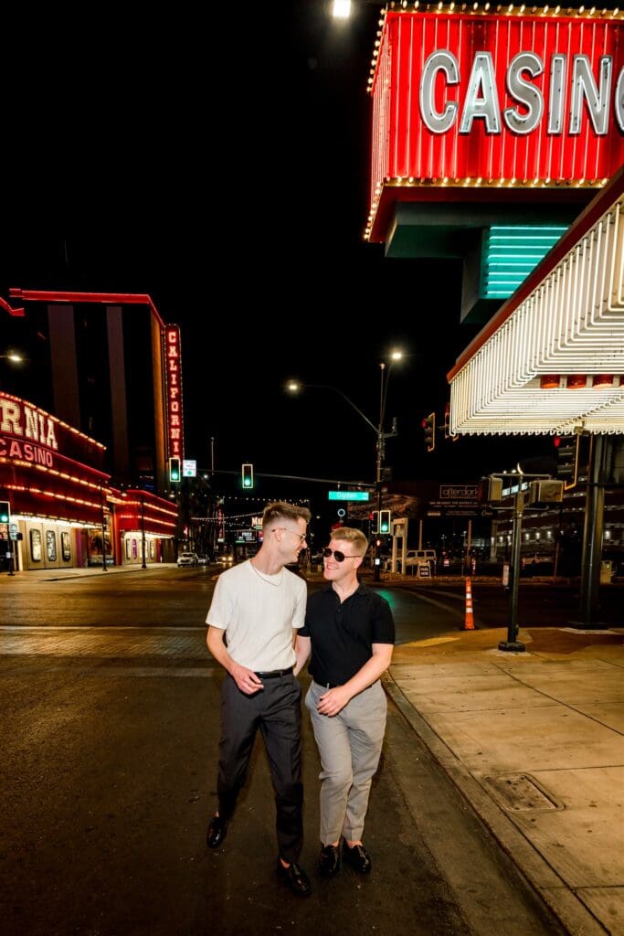 Vegas After Dark: Austin & Travis’ Electric Downtown Fremont Couples Session