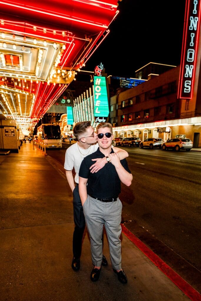 happy couple at their unique las vegas photoshoot