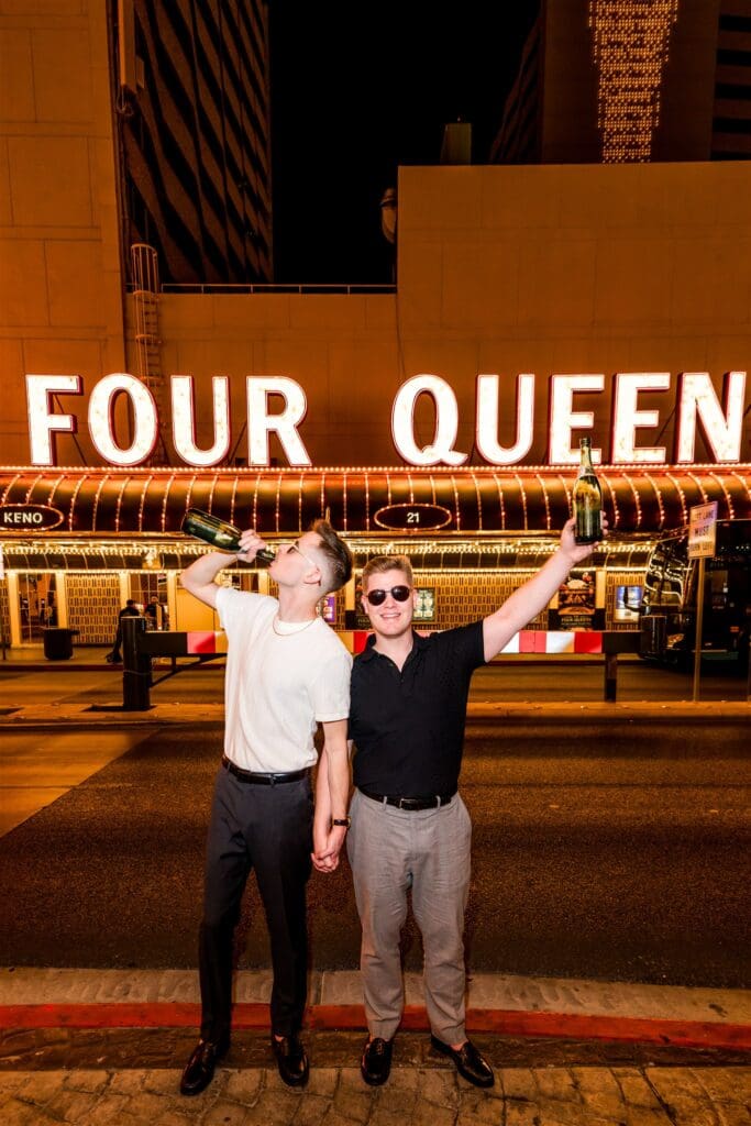 cute couple at their dream vegas session