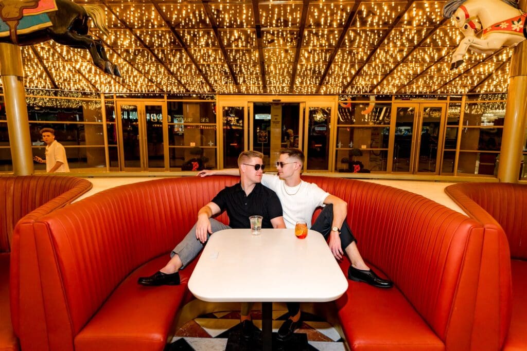 Vegas After Dark: Austin & Travis’ Electric Downtown Fremont Couples Session